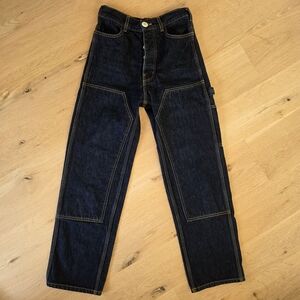 Jesse Kamm Patchfront Handy Japanese Dark Blue Straight Leg Jeans 26 27